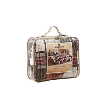 Tulsa King Red Plaid Cotton Reversible Quilt Set