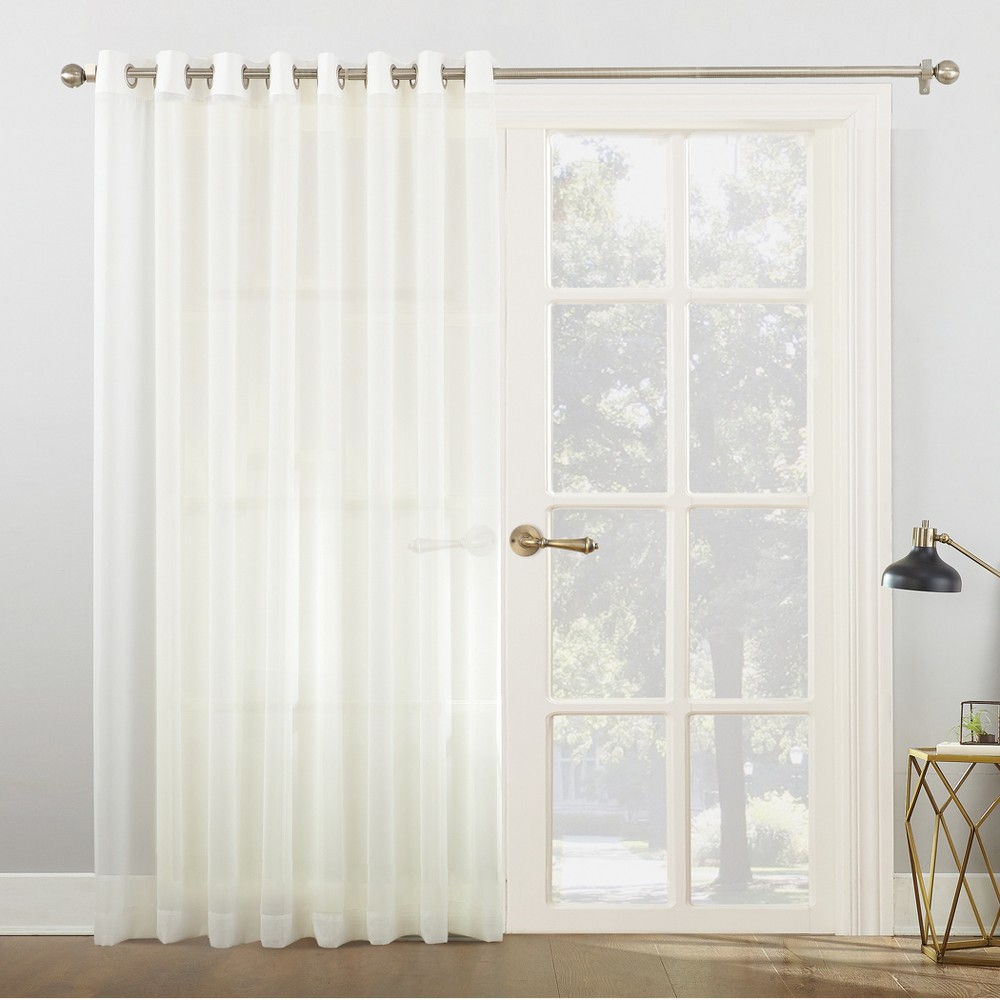 Photos - Curtains & Drapes 84"x100" Emily Sheer Voile Sliding Door Patio Curtain Panel Ivory - No. 91