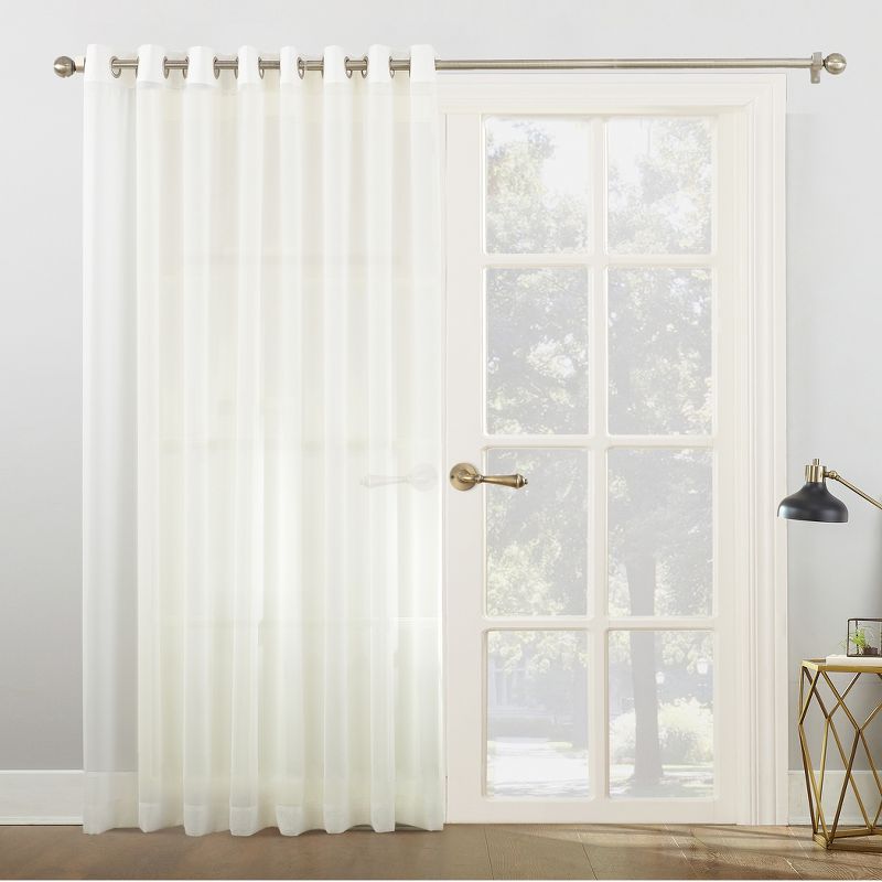 Emily Extra-Wide Sheer Voile Sliding Door Patio Curtain Panel, 1 of 6
