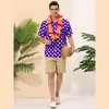 Lars Amadeus Men's Summer Polka Dots Button Down Short Sleeves Hawaiian Shirts - 3 of 4