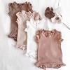 MyKids-USA Baby Girl Wood Ear Design Solid Color Sleeveless Round Collar Tops Combo Shorts Sets IN Summer - 2 of 3