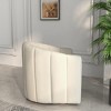 SEYNAR Modern Velvet Curved Swivel Accent Barrel Chair with Metal Base - 3 of 4