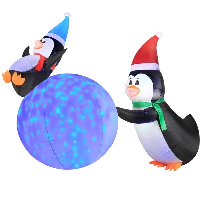 Occasions 6' Inflatable PENGUINS With Swirling Lights Snowball,  Tall, Multicolored