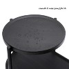 Gulches Round End Table with Storage Tray - 2 Tier Wooden Oval coffee Table, Stylish Small Side Table for Living Room, Dining Room & Home Office,Black - 4 of 4