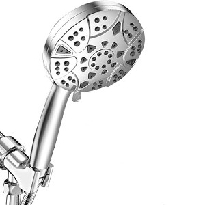 Itopfox High Pressure 8-Mode Handheld Shower Head with Stainless Steel Hose and Adjustable Bracket, Built-in Power Wash for Tub and Tile Cleaning - 1 of 4