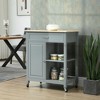 NicBex 1 Drawer Rolling Kitchen Island Cart with 1 Cabinet and 2 Open Shelves,Kitchen Island on Wheels with Towel Rack,Island Table for Kitchen - 2 of 4