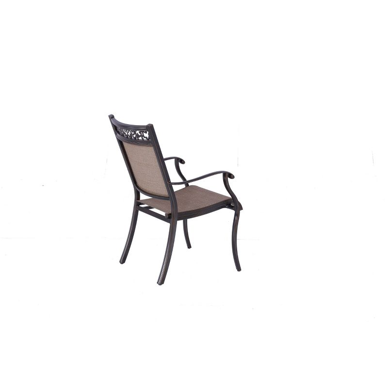 4pk Outdoor Sling &#38; Aluminum Frame Dining Chairs - Tan/Bronze - WELLFOR, 4 of 13