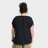 Women's Short Sleeve Henley Neck Blouse - Ava & Viv™ - image 2 of 3