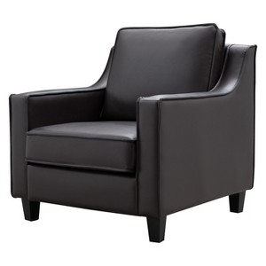 Erik Leatherette Upholstered Accent Chair Industrial Gray - miBasics, Dark Gray