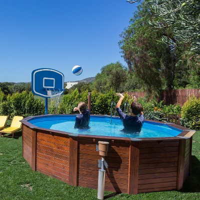 48" Blue Durable In-Ground Poolside Basketball Hoop Set