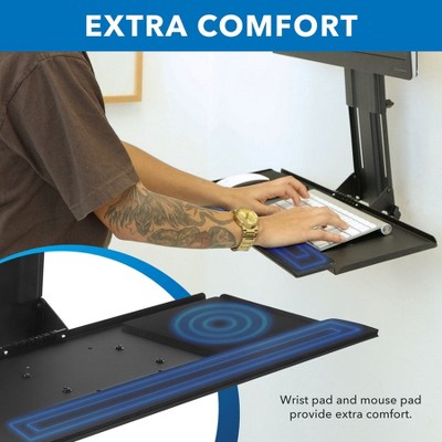 Black Adjustable Wall Mount Monitor and Keyboard Tray