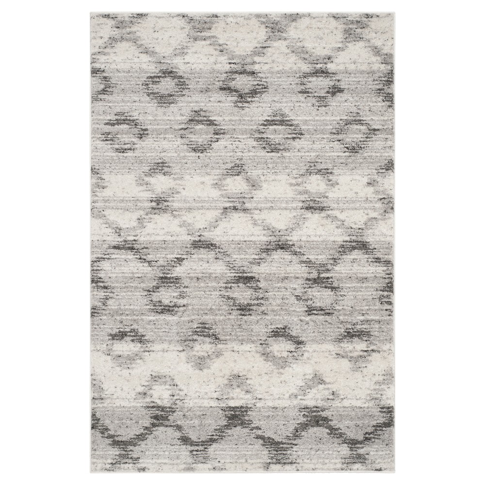 4'x6' Sasha Dye Design Area Rug Silver/Charcoal - Safavieh