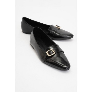 Zarina - Black Patent Pointed Toe Flats (Women) | Forever & Always Shoes - 1 of 4