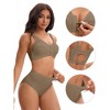 INSPIRE CHIC Lingerie Sets for Women Front Closure Wirefree Bras and Mid-Waisted Full Coverage Briefs - 3 of 4