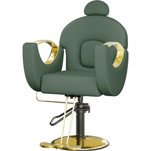 Reclining Salon Barber Chair, 360 Swivel Styling Braiding Hairdresser Chair Hair Salon Chair with Heavy Duty Hydraulic Pump - 1 of 4