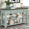 NicBex Modern Solid Pine Wood Top Console Table,Entryway Table with 3 Drawers & 2 Tiers Shelves,Foyer Tables for Entryway,Living Room,Hallway - 2 of 4