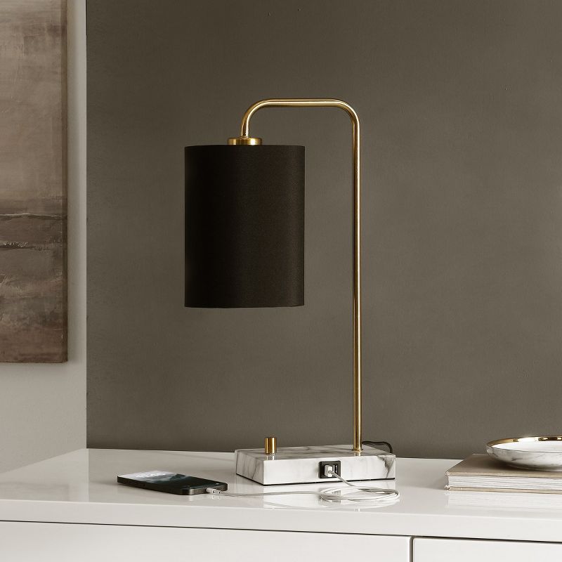 Nevana 20" Table Lamp W/ Usb - Brass Gold/White - Safavieh., 2 of 5
