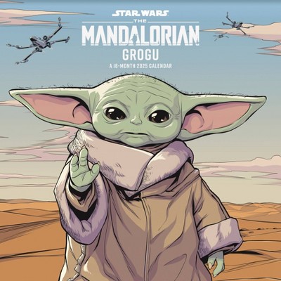 Trends International 2025 Star Wars Mandalorian Grogu Wall Calendar: Monthly, 12x12", Paper, All Ages, Saddle Stitch