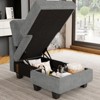 Belffin Right-Facing Storage Chaise Module - Expandable Chenille Sectional with Hidden Compartments & Quick Assembly - 4 of 4