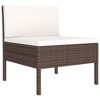 vidaXL Weather-Resistant Patio Chairs – Outdoor Furniture in Brown with Cream White Cushions – Pack of 3 – Sturdy Steel and Poly Rattan - 3 of 4