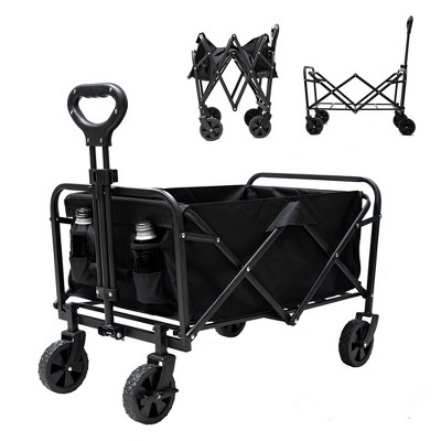 Sugift Folding Wagon Cart, Portable Small Wagon, Heavy Duty Outdoor ...