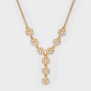 Crystal Flower Y-Necklace - Wild Fable™ Gold: Recycled Zinc, Lobster Claw Clasp, 16" Length - 1 of 4