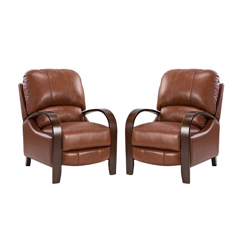 Set Of 2 Alexandra Genuine Leather Manual Recliner Artful Living Design brown Target