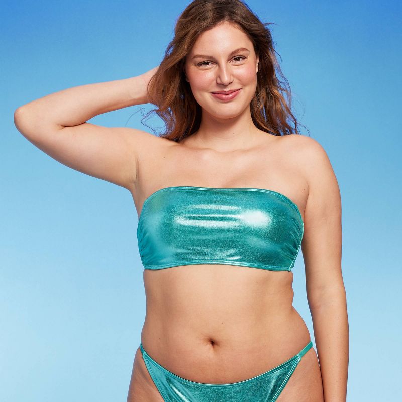 Women's Foil Bandeau Bikini Top - Wild Fable™, 5 of 9