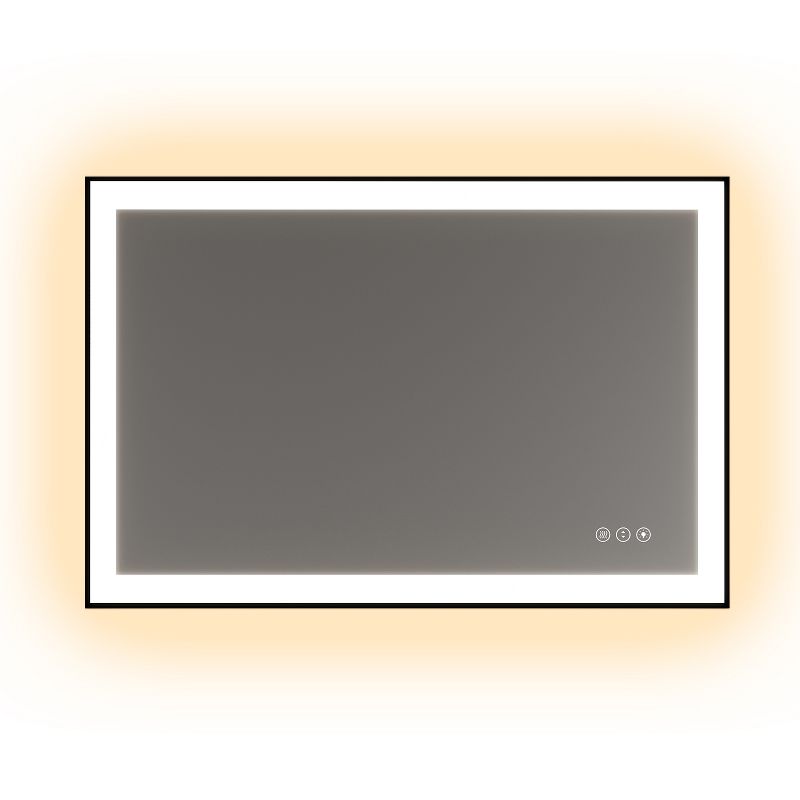 Organnice Black Frame Anti-Fog Dimmable Vanity Bathroom Mirror with Backlit and Front Light, 1 of 5