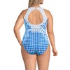 Lands' End Women's Tugless High Neck Portrait Back One Piece Swimsuit - 2 of 3