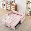 ModernLuxe Chaise Lounge Velvet Sofa Bed Convertible Sofa Sleeper Small Loveseat  Lazy Sofa Upholstered Armchair Reading Couch with Pillow & Pocket - 3 of 4