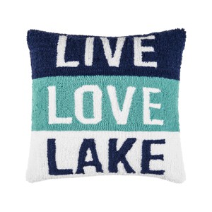 C&F Home 18" x 18" Live Love Lake Hooked Throw Pillow - 1 of 4
