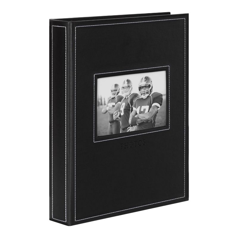 9.45&#34; x 11.75&#34; Debossed Faux Leather Photo Album Black - Kate &#38; Laurel All Things Decor, 3 of 9