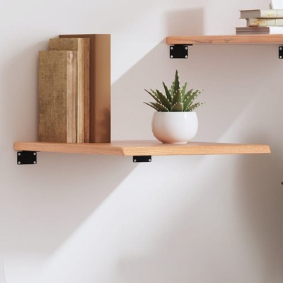 vidaXL Wall Shelf Light Brown 15.7 in.x23.6 in.x0.8 in. Treated Solid Wood Oak