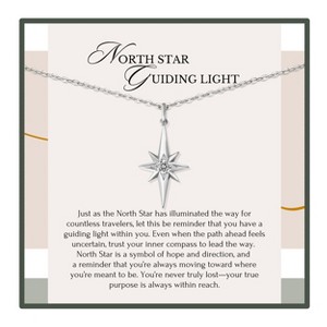 HOPE LOVE SHINE North Star Necklace – Inspirational Jewelry for Encouragement, Hope & New Direction Gold or Silver - 1 of 4