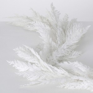 60"L Sullivans Artificial White Cypress Christmas Garland, Indoor Christmas Decor - 1 of 4
