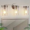DORESshop 3-Light Nickel Wall Mirror Light, E26 Bulb Base, Metal & Glass, Modern Vanity Sconce for Bathroom, Bedroom, Dressing Area - 2 of 4