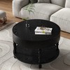 TOAOTBNBO Round Coffee Tables with Storage Compartment, Center Table for Living Room, Modern Coffee Tables with Adjustable Leveling Feet, Black - 2 of 4