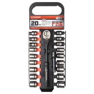 Crescent 10 Sizes X 3/8 in. drive Metric/SAE 6 Point Standard Socket Wrench Set 20 pc - 1 of 1