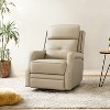 Basilio 28.74 W Tufted Genuine Leather Swivel Rocker Recliner with Nailhead Trims| ART OF LIVING DESIGNS - 2 of 4