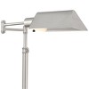 Regency Hill Jenson Traditional Pharmacy Swing Arm Floor Lamp 54" Tall Adjustable Brushed Nickel Metal Shade for Living Room Reading Bedroom - 3 of 4