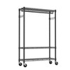 AZL1 Life Concept Garment Rack Rolling Heavy Duty 3 Tier with 1 Rod Adjustable on Wheels for Bedroom Laundry Closet, Black, 45.7"*16.6"*4.6" - 3 of 4