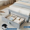 Kids Princess Twin Size Upholstered Bed Frame with Scallop Headboard & Storage Drawer - 4 of 4