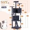 SEVOBAL Large Cat Tree Tower, 70" Cat Tree, Multi-Level with Scratching Post, Cozy Fun Cat Jumping Platform Space, Gray, 69.88"*21.26"*21.26" - 4 of 4