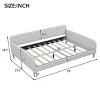 1pc Upholstered Daybed Frame, Linen Fabric Couch Bed with Armrests and Support Legs, No Box Spring Needed - Baofuwish - 4 of 4