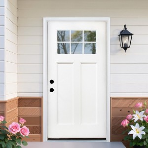 New Design Fiberglass Composite Door Right Hand Inswing Entrance Door White Exterior Front Entry Doors With 4-9/16 Frame - 1 of 4