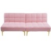 CAVINAS Couches for Living Room Convertible Sofa Bed Futon Teddy Comfy Upholstered Sofa with Gold Metal Legs - 4 of 4