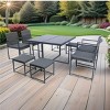 Nestfair 9pc Wicker Patio Outdoor Dining Set with Glass Table Top Dark Gray - 3 of 4