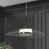 LNC Elynamina 1-Lights 14.2" Modern Dome Integrated LED Pendant Lightss,Black and Silver with Clear Glass - 2 of 4