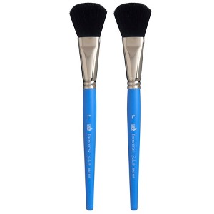 Princeton Select Artiste Mop Brush, Natural Bristles, Black Short Handle Mixed Media Paintbrush, Jewel Blue, Size 1 inch, Pack of 2 - 1 of 4